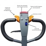 Poignée de commande du transpalette électrique avec batterie au lithium 30 Ah  avec indications