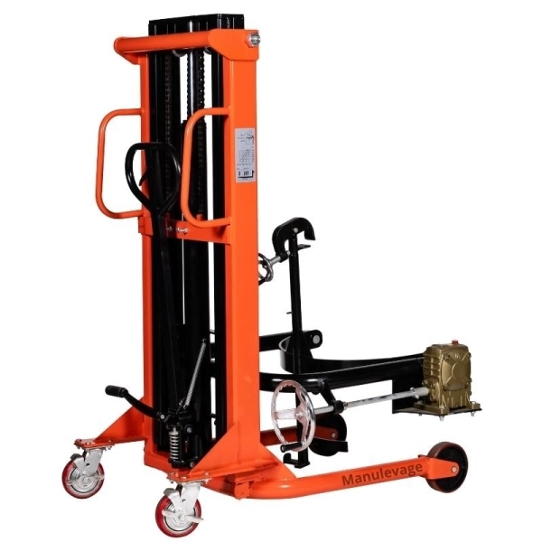 Gerbeur Retourne Fûts Métallique Capacité 350 kg Levée 2100 mm Gerbeur Retourne Fûts Métallique Capacité 350 kg Levée 2100 mm