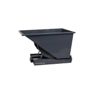 Benne auto-basculante grise 150l vue de 3/4 - position droite