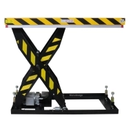 Vue de profil de la table élévatrice électrique 2500kg plateau 1450x815mm haut