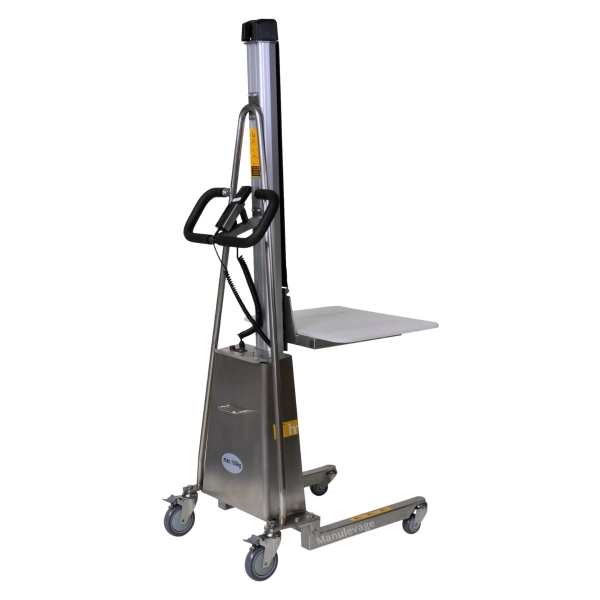 Gerbeur inox poste de travail semi-électrique Levée 1500 mm Capacité 150 kg Gerbeur inox poste de travail semi-électrique Levée 1500 mm Capacité 150 kg