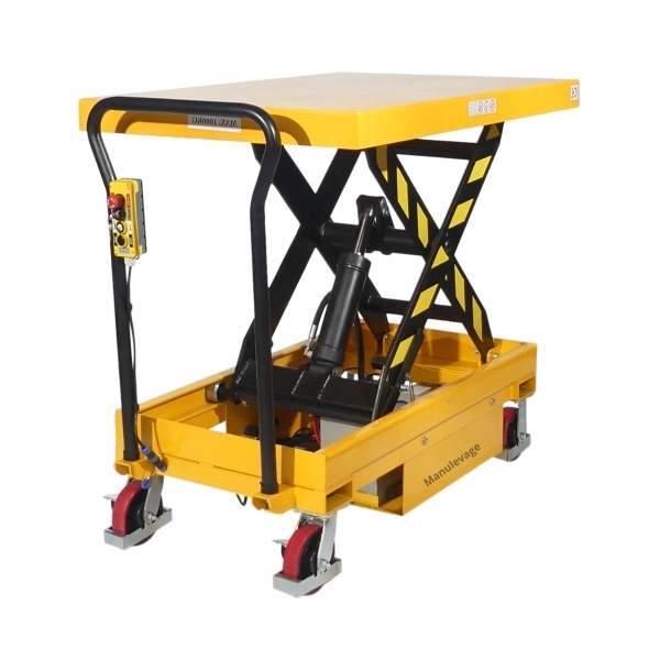 Table Elévatrice semi-électrique Mobile 1000 kg Plateau 1200x800 mm Table Elévatrice semi-électrique Mobile 1000 kg Plateau 1200x800 mm