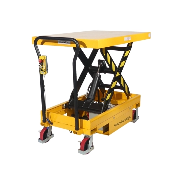 Table Elévatrice semi-électrique Mobile 500 kg Plateau 1200x800 mm Table Elévatrice semi-électrique Mobile 500 kg Plateau 1200x800 mm