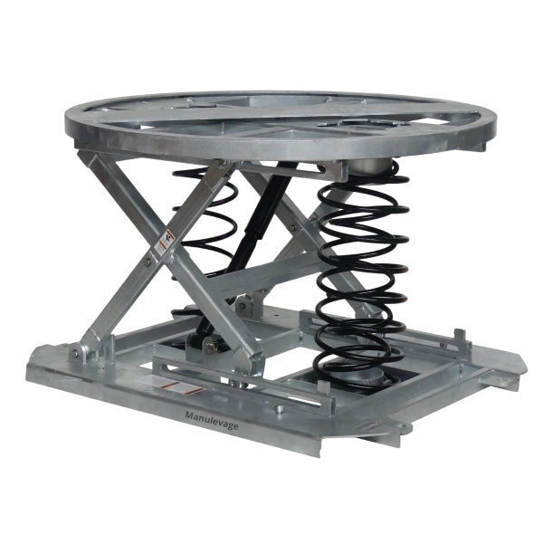 Table élévatrice rotative manuelle galvanisé à niveau constant avec plateau tournant ouvert 2000 kg Table élévatrice rotative manuelle galvanisé à niveau constant avec plateau tournant ouvert 2000 kg