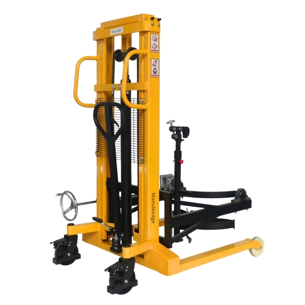 Gerbeur basculeur de fût encadrant Capacité 450 kg Levée 2100 mm