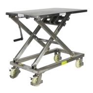 Vue générale de la table Elévatrice à Manivelle INOX 300 kg Plateau 950x600 mm