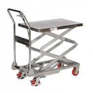 Table élevatrice inox double ciseau capacité 100 kg plateau mi haut