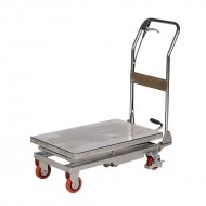 Table Elévatrice Mobile Manuelle INOX 100 Kg Levée 1210 mm