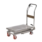 Vue arrière de la table élévatrice mobile inox capacité 100 kg